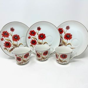 Vintage The Painted Daisy Snack Plate and Cup by Saltera Highmark 1976 Japan (3)